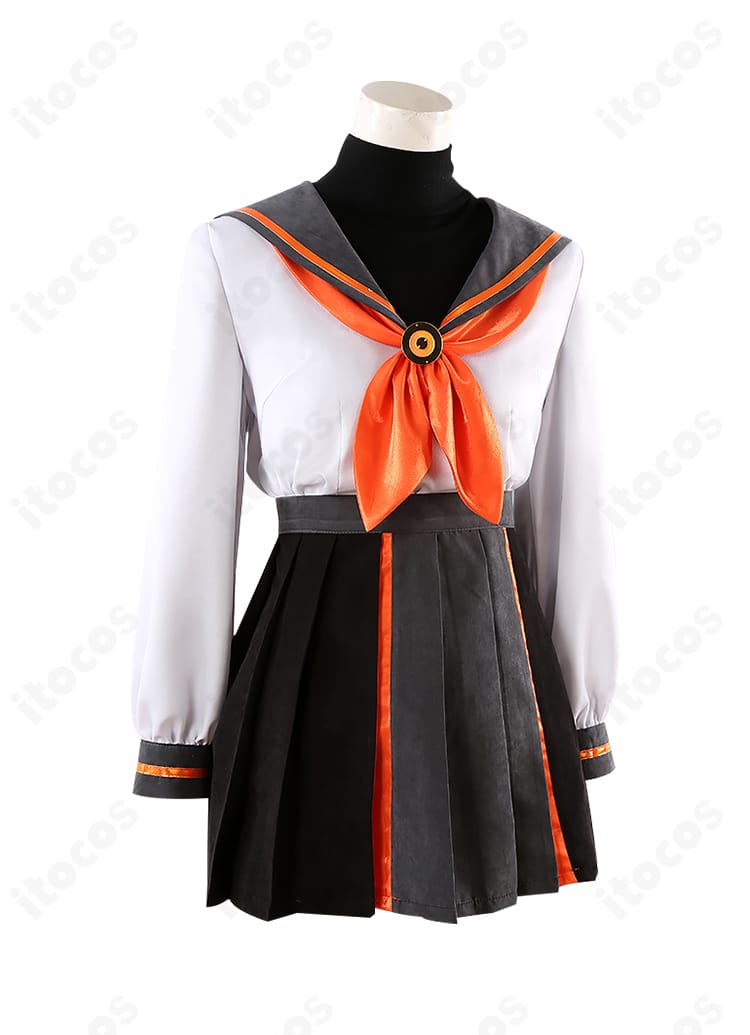 FGO 岸波白野（ザビ子）制服コスプレ衣装の襟元ディテール。襟周りの装飾と縫製ラインが分かるアップ。