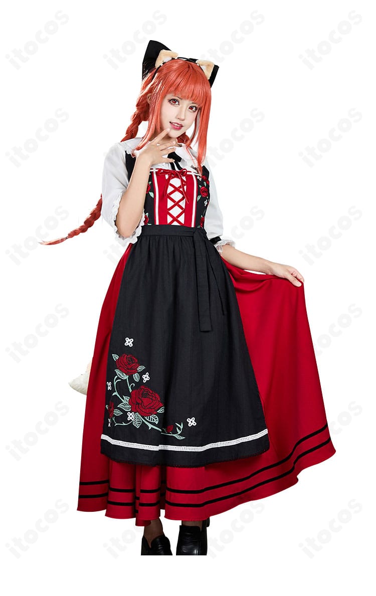 ホロ アルザス民族衣装のスカートディテール。ギャザーの入り方と落ち感が確認できるアップ。