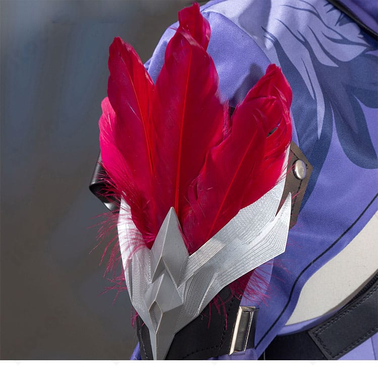 モゼ コスプレ衣装の右肩装飾アップ。肩飾りの形状と縫製の精緻さが分かるカット。