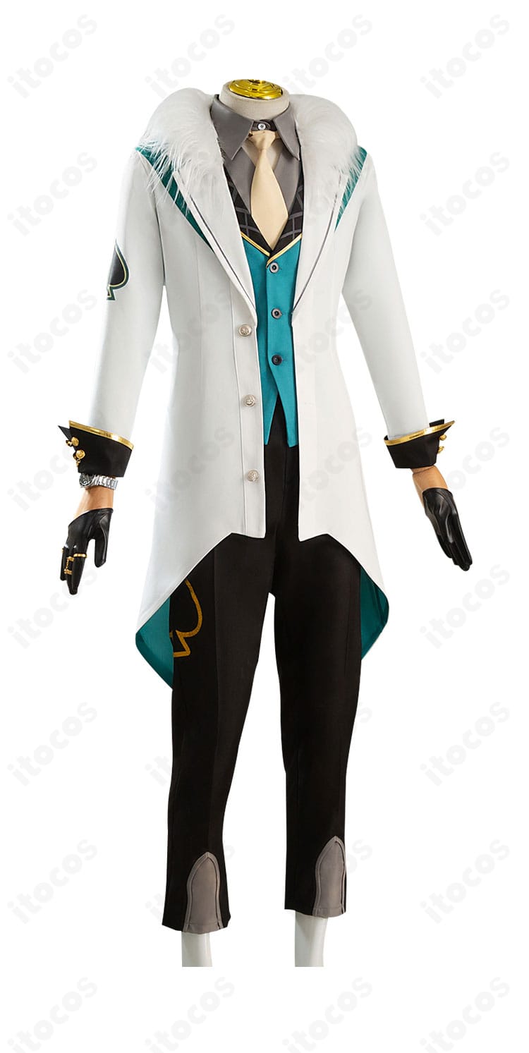 アベンチュリン コスプレ衣装の側面ビュー。コートのラインと腰飾りの配置バランスを確認できる画像