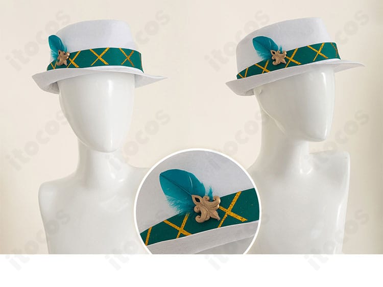 アベンチュリン コスプレ衣装の帽子ディテール。装飾意匠と輪郭の美しさを示すアップ