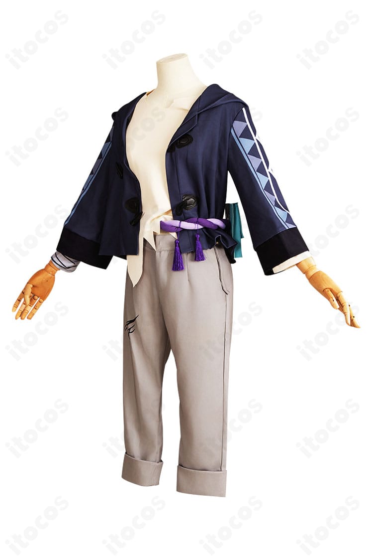 商品側面。スターレイル カカワーシャ衣装のサイドライン、袖と腰飾りの立体感を示す画像