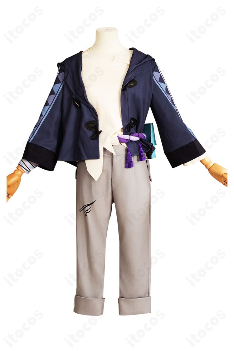 商品正面。カカワーシャ幼少期コスプレ衣装のフロントデザインと刺繍の配置が分かる全体画像