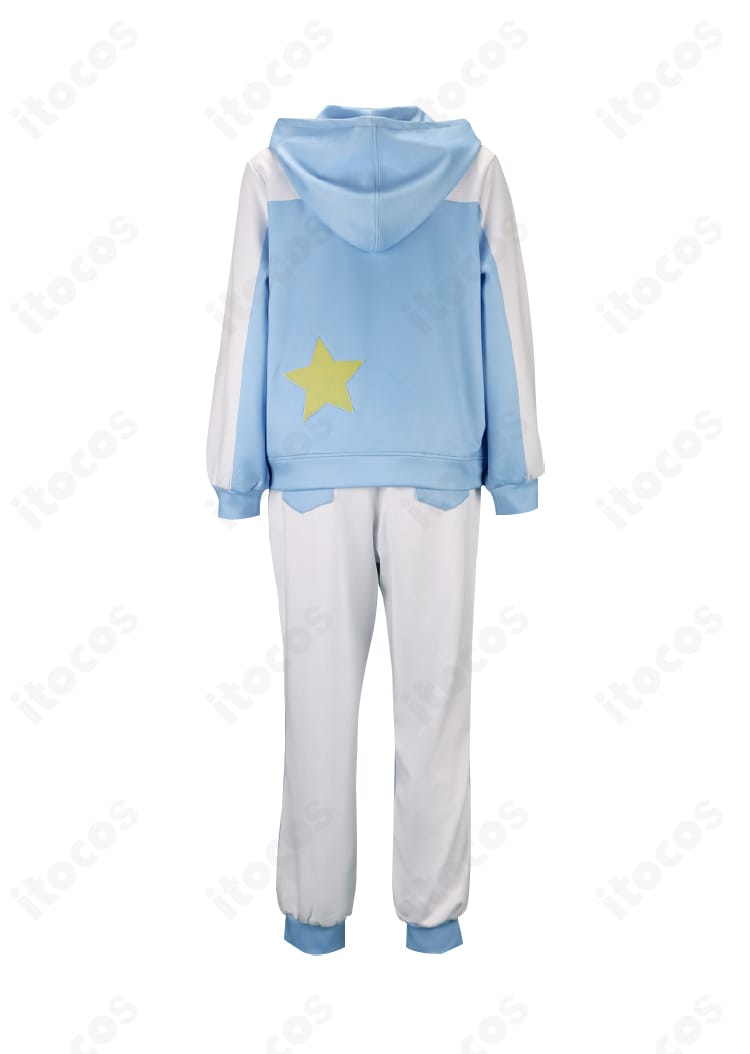 ジャージ背面ディテール。後ろ身頃のライン配置とヨークの構成がわかる角度