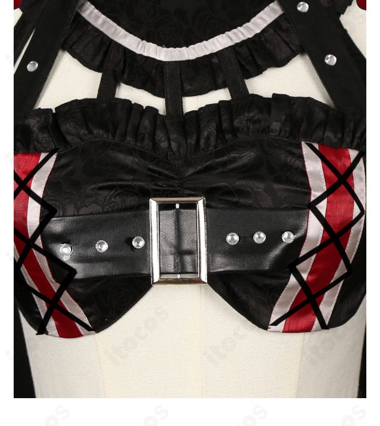 衣装全体の装飾ディテール。縁取り・モチーフ配置が生む重厚で荘厳な雰囲気を捉えた近接写真。