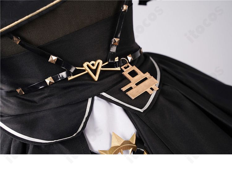 宝鐘マリン コスプレ衣装の腰帯とウエスト装飾の構造・留め仕様の拡大