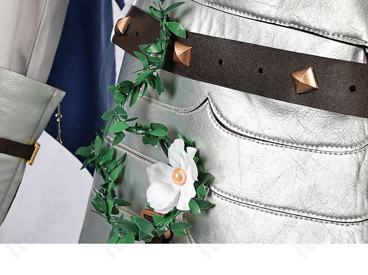 腰の花飾りディテール｜腰飾りの花モチーフとドレープの重なり