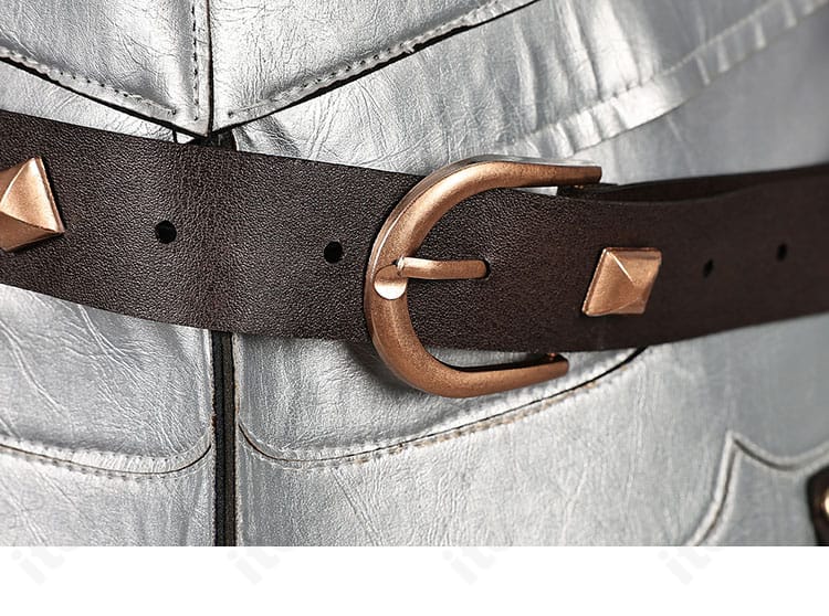 ベルト装飾ディテール｜銀の騎士衣装のベルトと留め具のデザイン