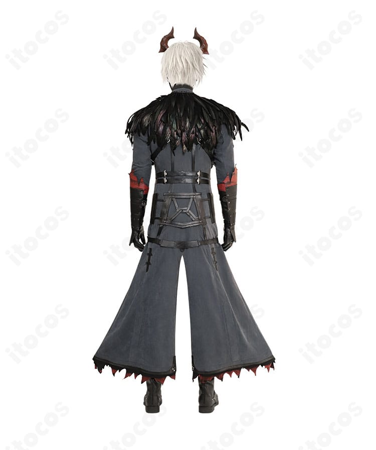 セフィロス ハロウィン衣装の背面図。ロングコートの後ろ姿と背面ディテールの作り込み。