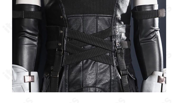 セフィロス 羽刃の修験装コスプレ衣装の腰部装飾。金具と装飾ラインの配置が分かる