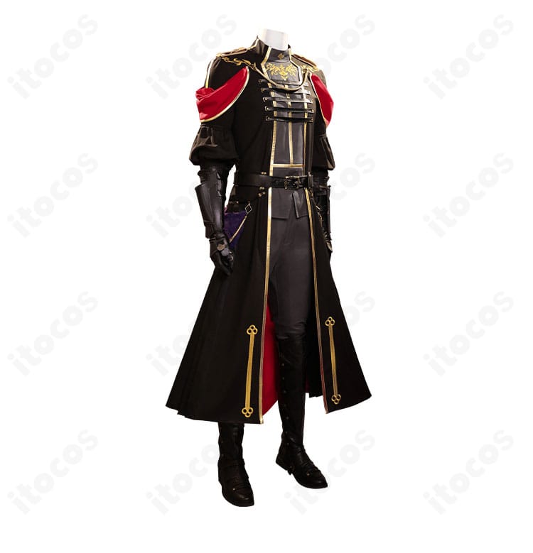 セフィロス（青年）神羅軍正礼装コスプレ衣装の左側シルエットと装飾位置