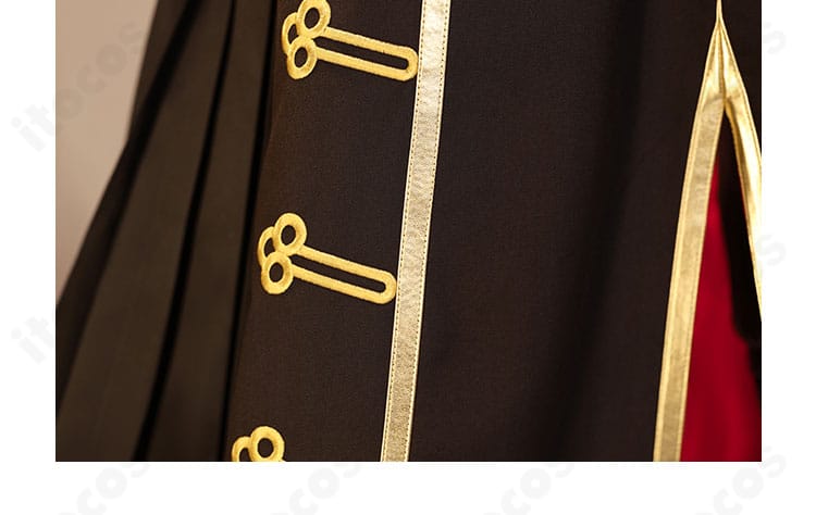 衣裾（ヘムライン）装飾ディテール。直線的なラインと縁取りの見え方