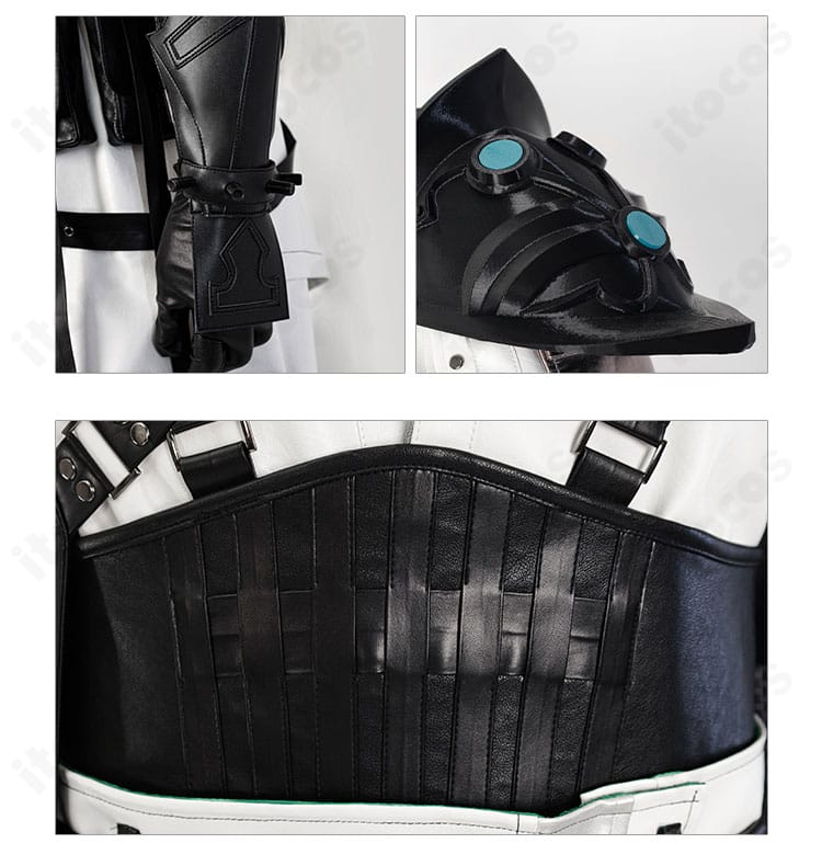 手甲・肩鎧・腰の装飾をまとめた近接ショット。軽量パーツの立体感と質感を強調