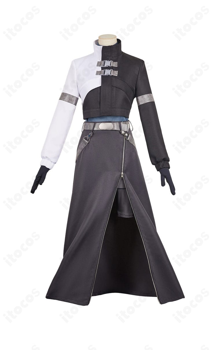 亜白ミナ 第3部隊 隊長制服コスプレの商品正面図。コート・インナー・スカートの配置とシルエットを確認できる画像