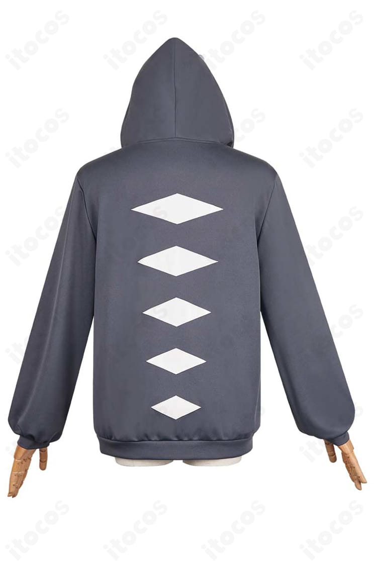 怪獣パーカー背面。背中の意匠とフードの形状で作品モチーフをしっかり表現。