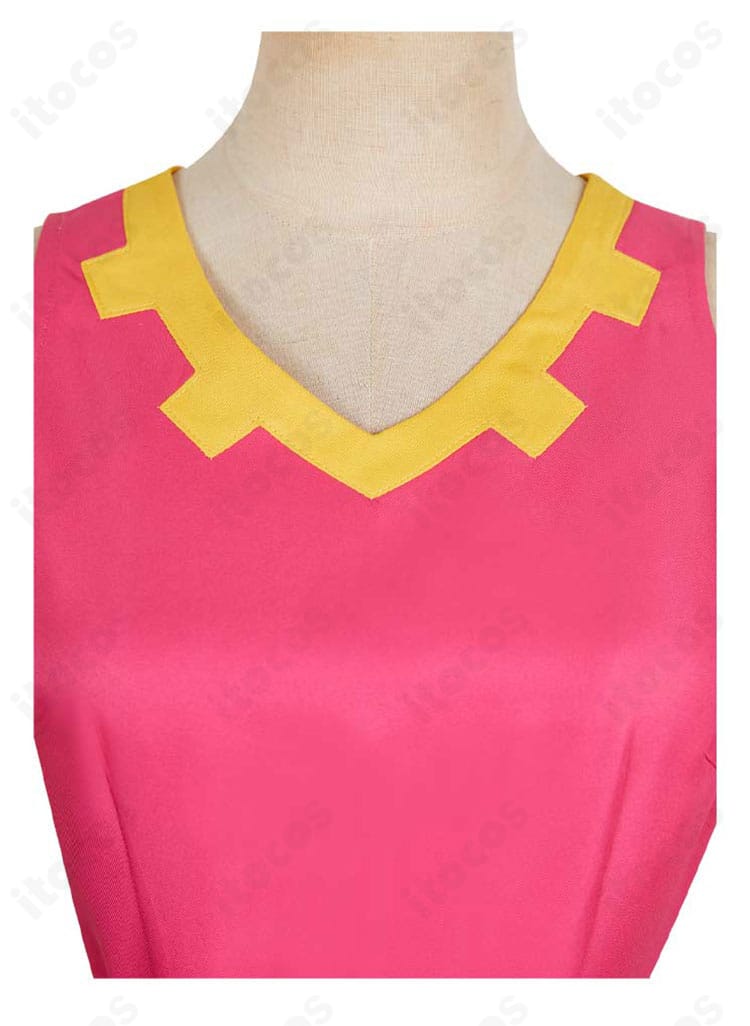 ゼルダの伝説 ゼルダ姫 コスプレ衣装 衿の装飾アップ。繊細な刺繍と縁取り、首回りの質感を強調したディテールショット。