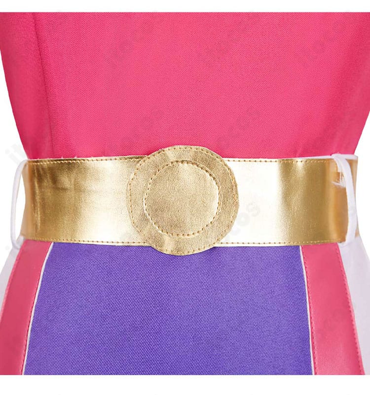 ゼルダの伝説 ゼルダ姫 コスプレ衣装 腰ベルト装飾の近接。バックルのデザインとステッチ、素材感の高級感を表現。