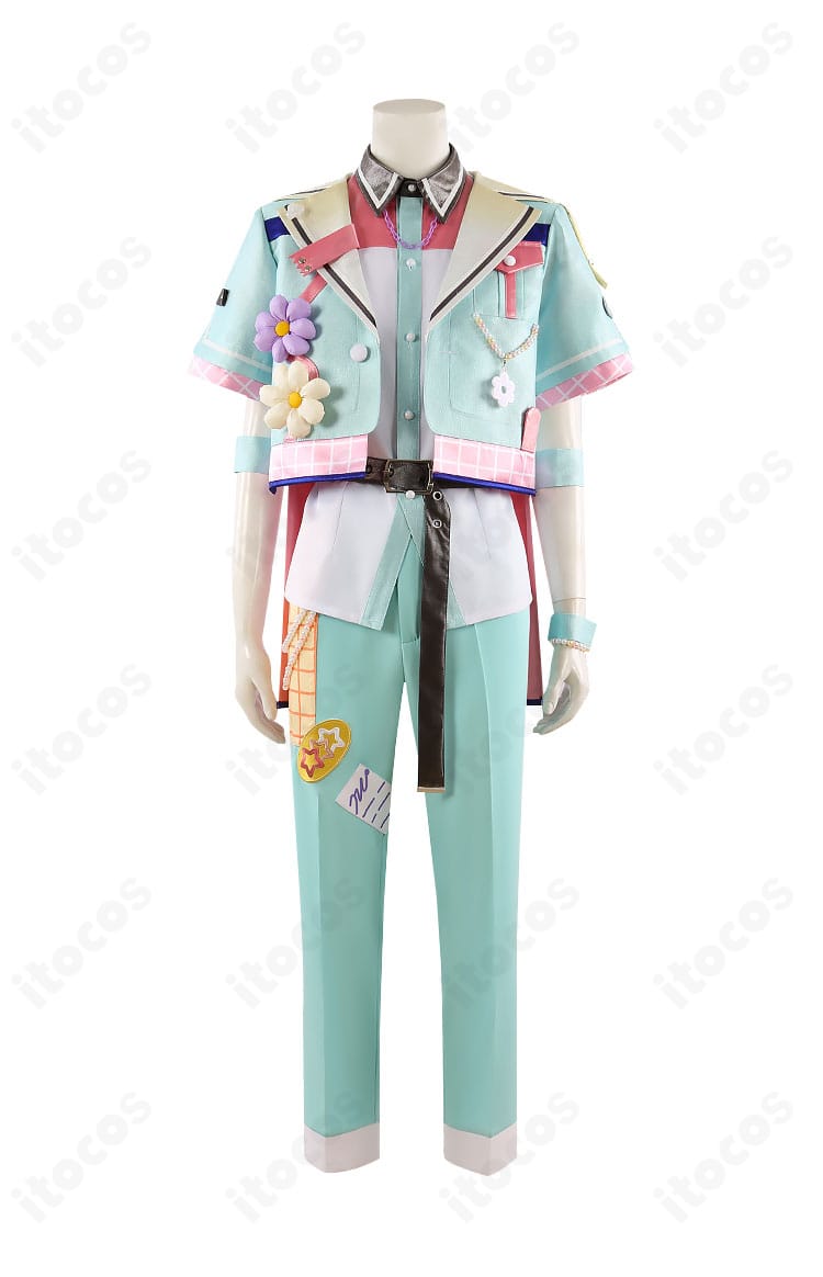 あんさんぶるスターズ！！ ハッピーチャーム衣装のフルセット正面図。外套・シャツ・ズボン・帽子のバランスがわかる全体像