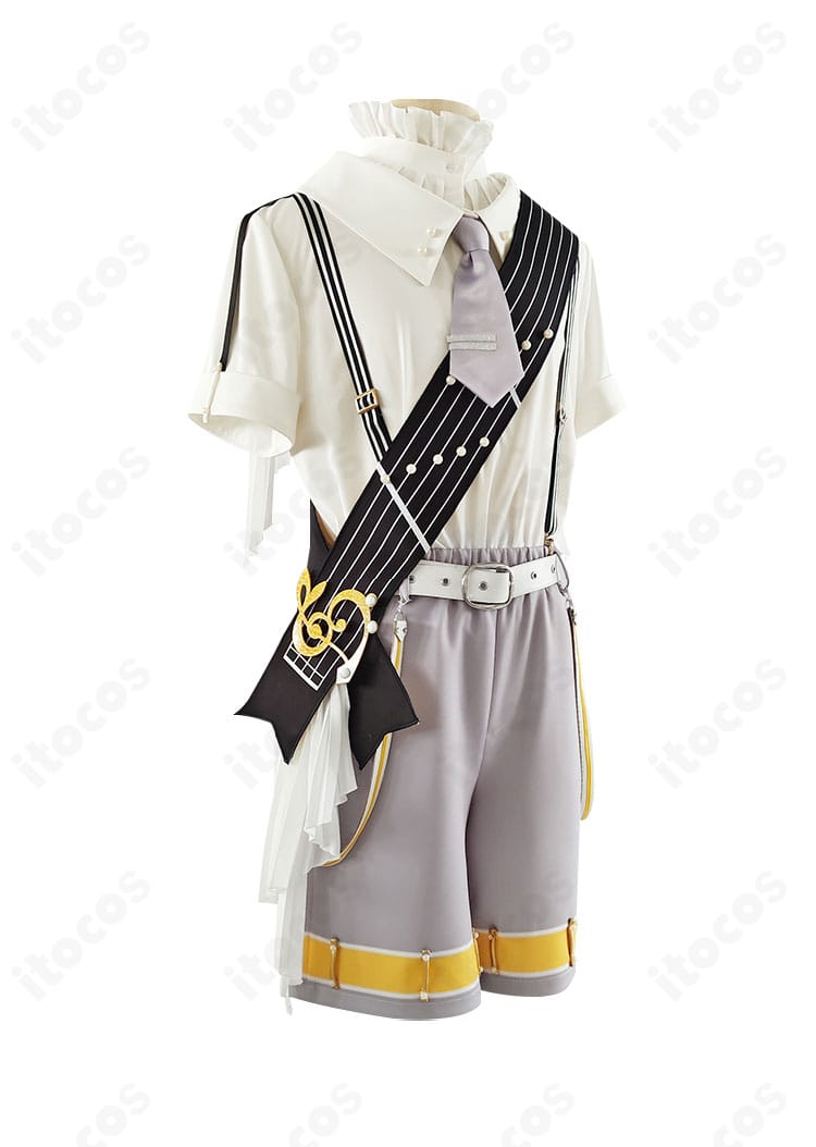 初音ミクシンフォニー 鏡音レン 2024衣装の側面ビュー。ショートパンツのラインとフィット感、全身バランスを確認できる。