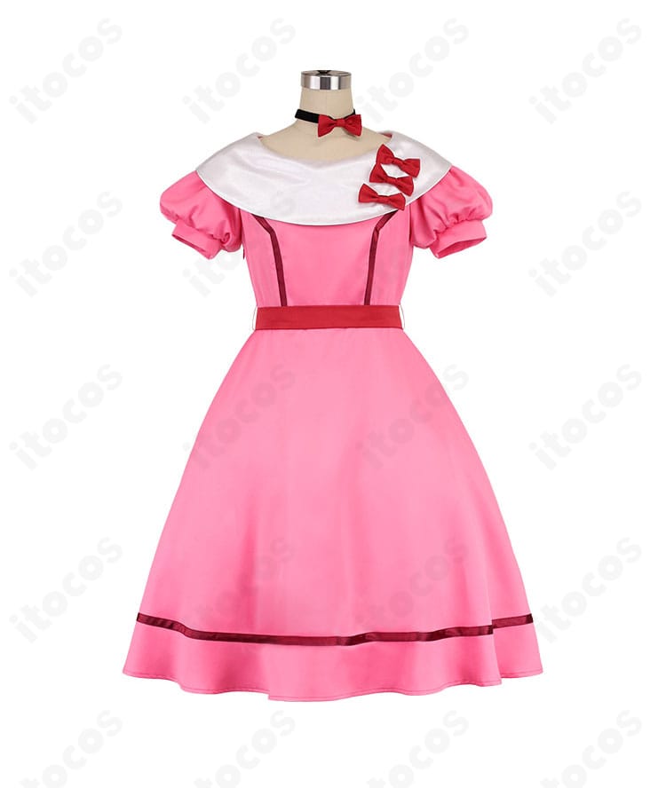 ヒカリのコンテストドレス・正面ディテール。首元のチョーカーとウエストベルトまで忠実に表現した近接カット。