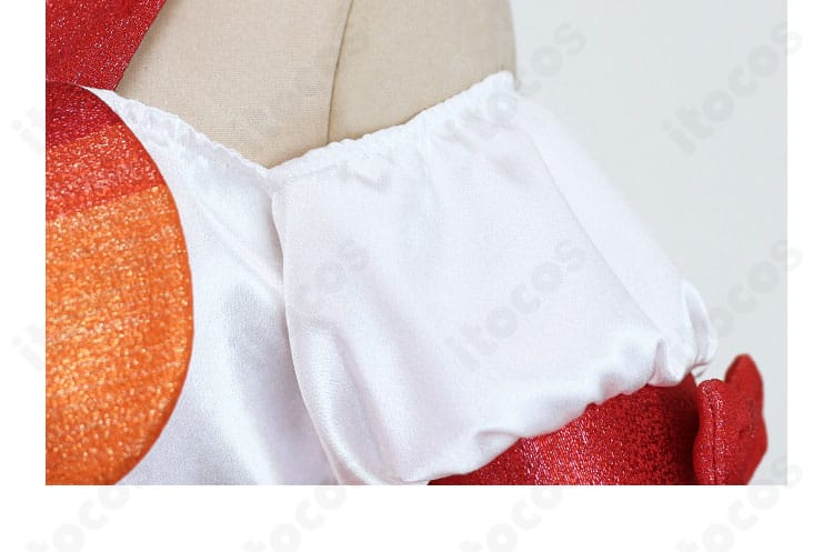 セレナ衣装の肩・袖周り装飾。軽量パーツで動きに追従するデザイン