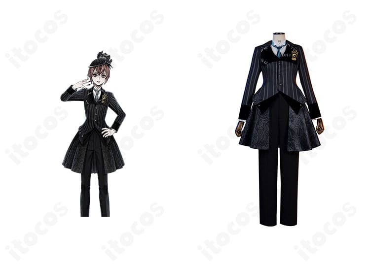 ツイステッドワンダーランド リドル・ローズハートのナイトメアースーツ正面とキャラ併載、イベント向け高再現セット