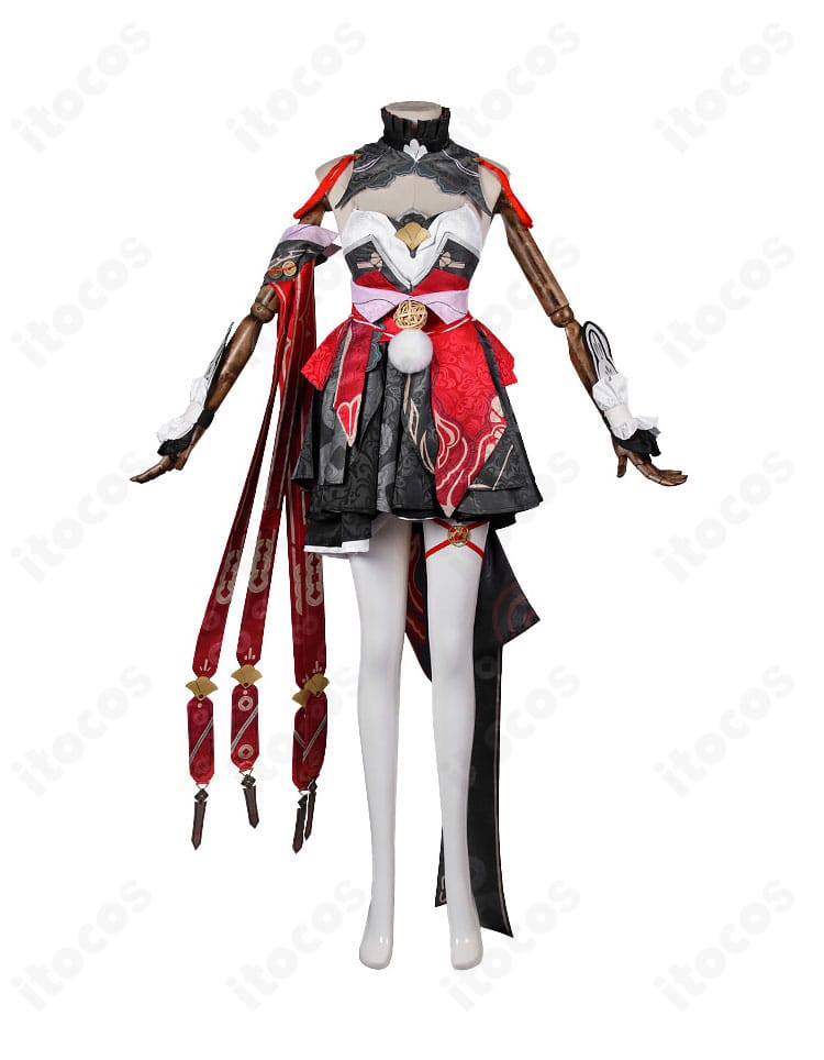 李素裳「錦の白玉」衣装の正面ディテール。胸元・襟元・ベルトの意匠がわかるアップ。