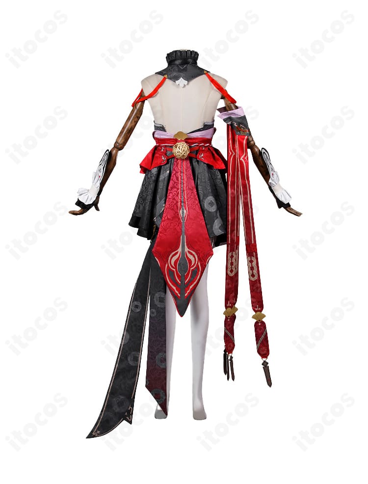 李素裳コスプレ衣装の背面デザイン。背飾りの落ち感と背中ラインを再現。