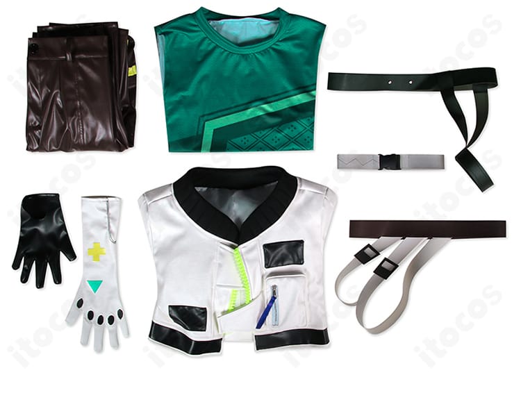 左脚裾パーツの拡大。ライン配色と装飾の位置関係を忠実に再現。