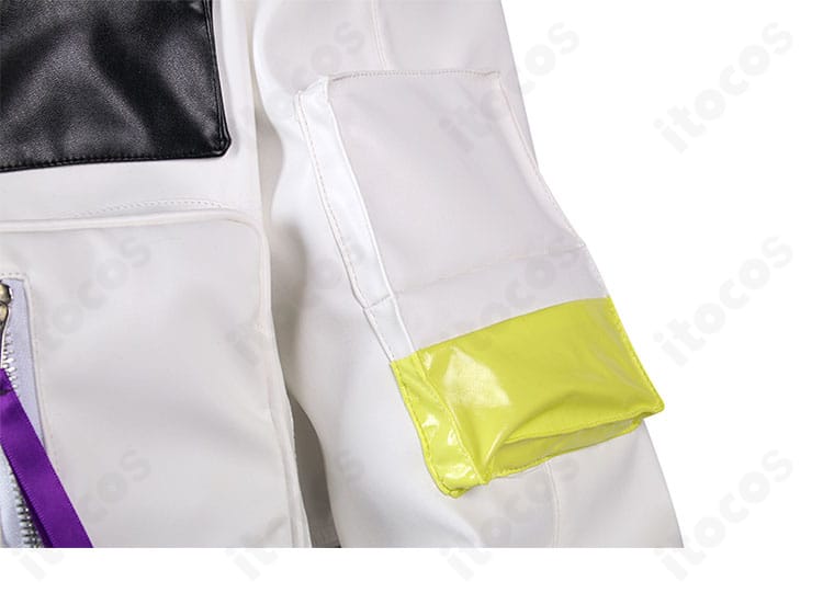 堅牢な門襟デザインを接写。エッジの仕上げとステッチが分かるカット。