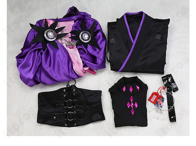 FGO 巌窟王 英霊博装コスプレのセット内容一式。マント、和服、インナー、コルセットベルト、ベルト。