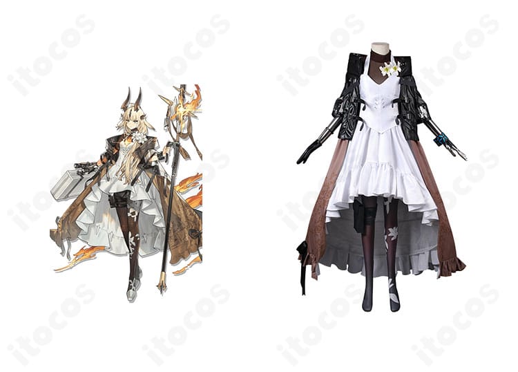 アークナイツ 焔影リードのコスプレ衣装とキャラクター比較。正面全身で高再現のシルエットを確認できる画像