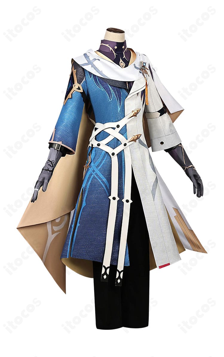 サンデー新衣装コスプレの側面。襟元から腰部への流れるラインと装飾の構成を確認。