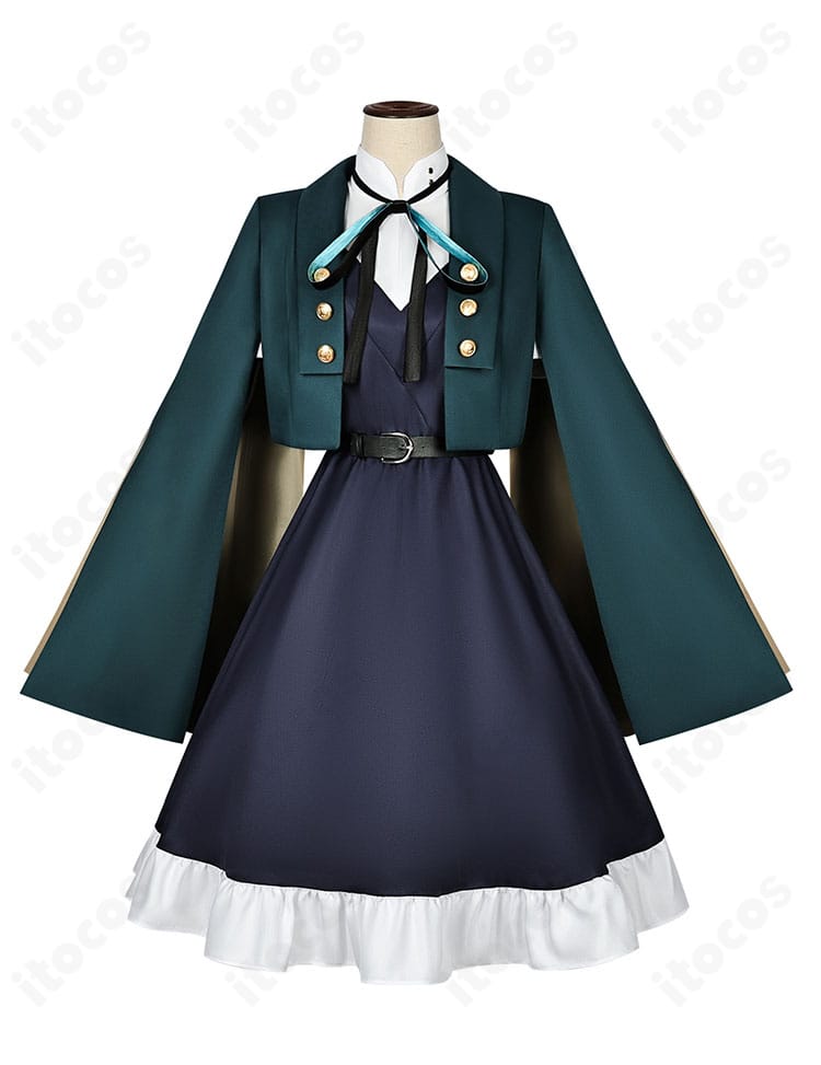 ホタル『夏の約束』衣装の正面全体。コートとワンピースの配色とフロント装飾がわかる画像。