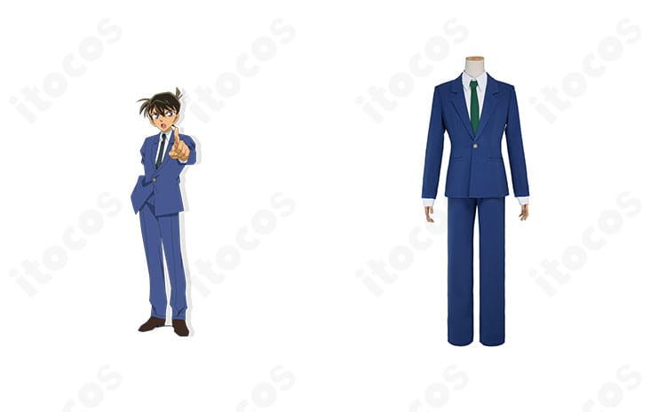 名探偵コナン 工藤新一の帝丹高校男子制服コスプレ一式。ブレザー・シャツ・ズボン・ネクタイでキャラクターイメージを高再現。