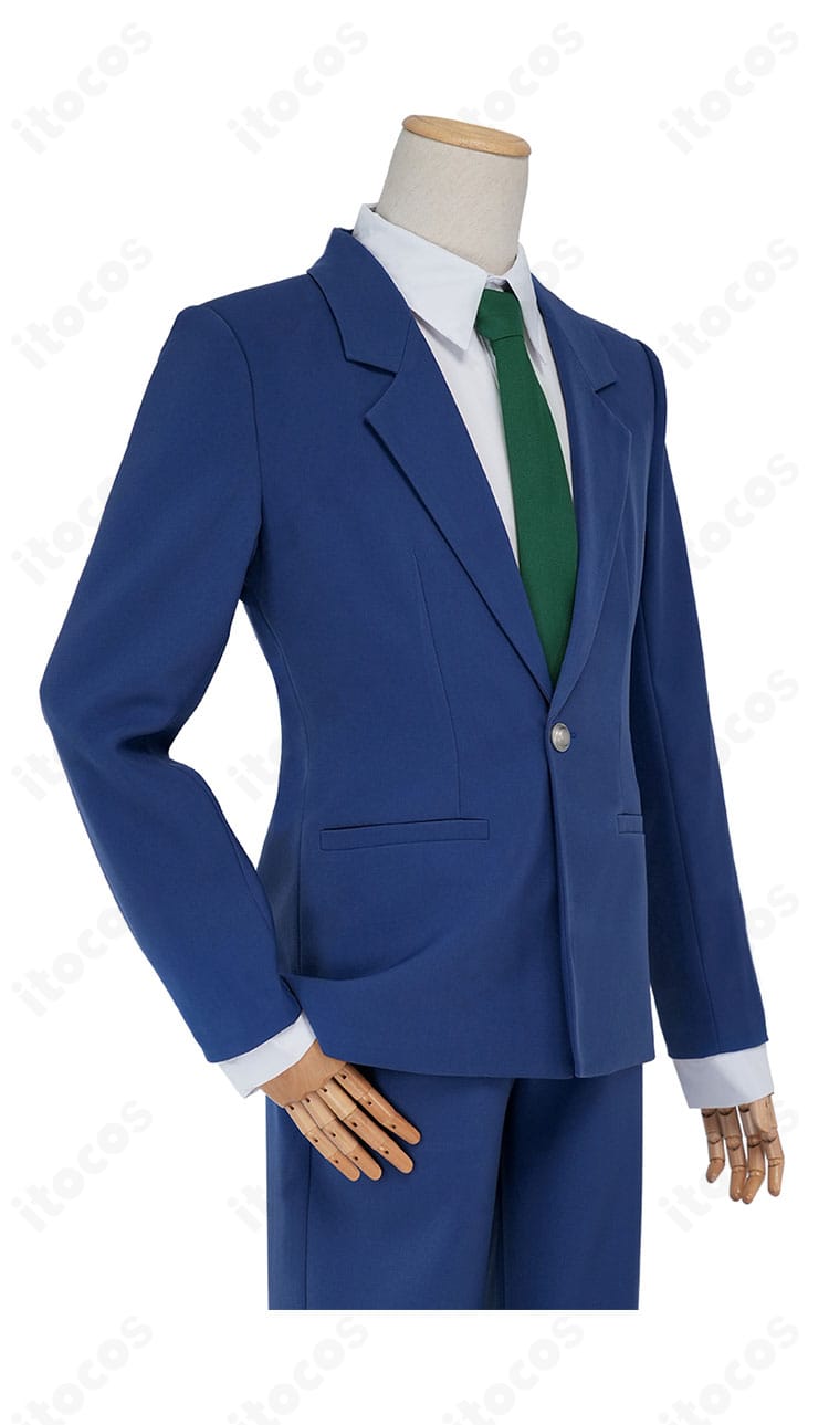 名探偵コナン 工藤新一衣装の右側面。ブレザーのラインと袖丈、サイドの落ち感を示すデザイン画像。