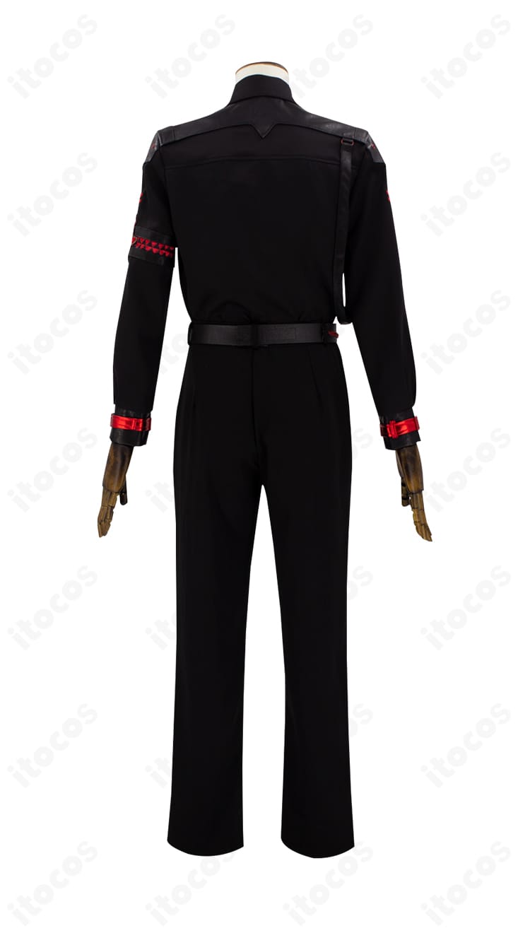 Evol特殊部隊 黒制服の背面。ヨーク切り替えと背面ラインの再現