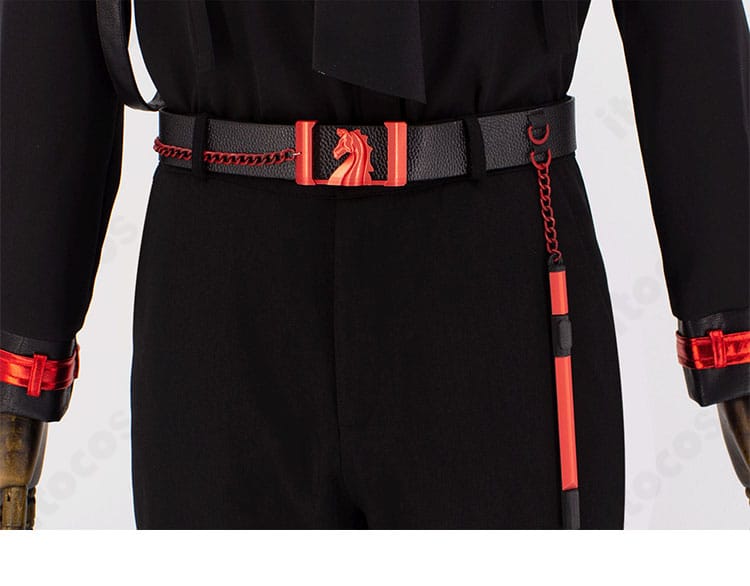 腰ベルト部分の詳細。バックルとベルト通しの構成が分かる画像