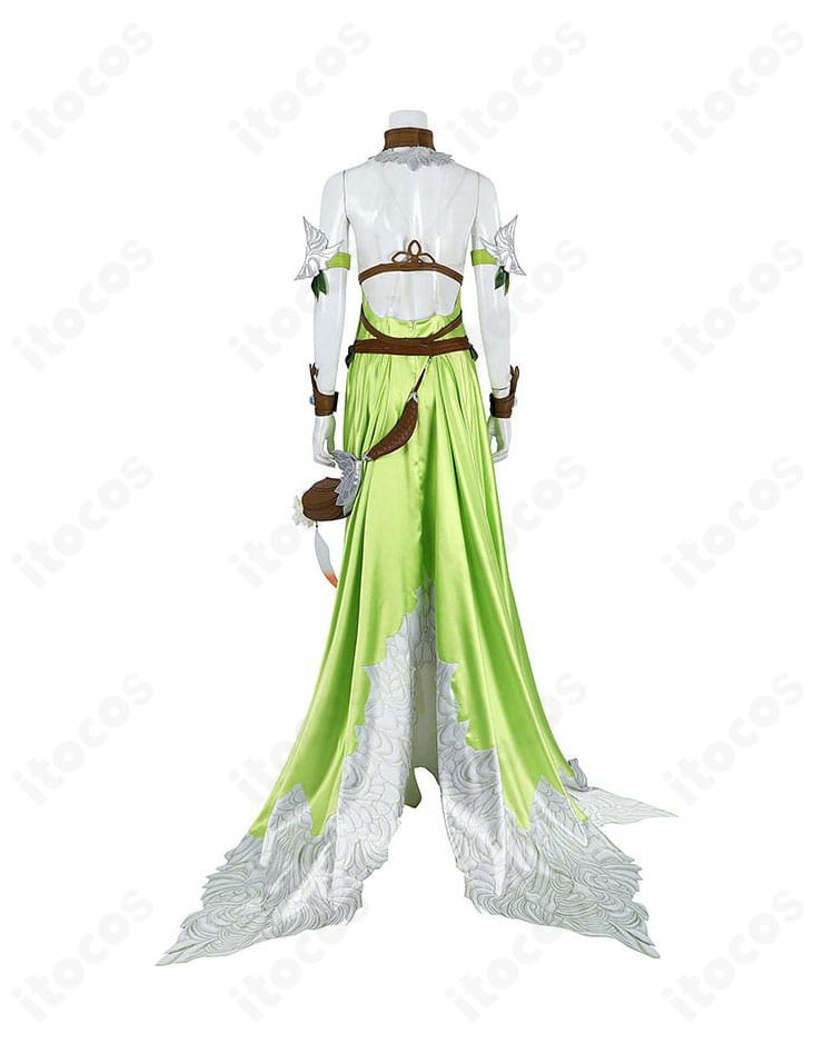 ノフィカ衣装の背面全体。背中から腰へのラインとリボンの配置を明確に写したカット。