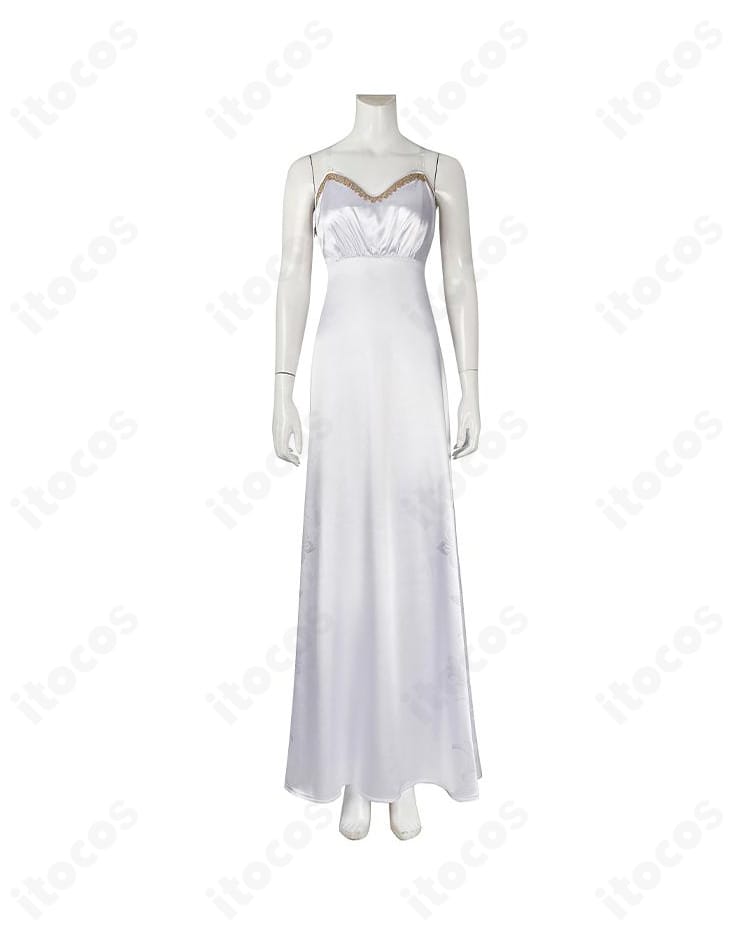 エアリス衣装の背面全景。背中の切り替えと腰リボンの構成を再現