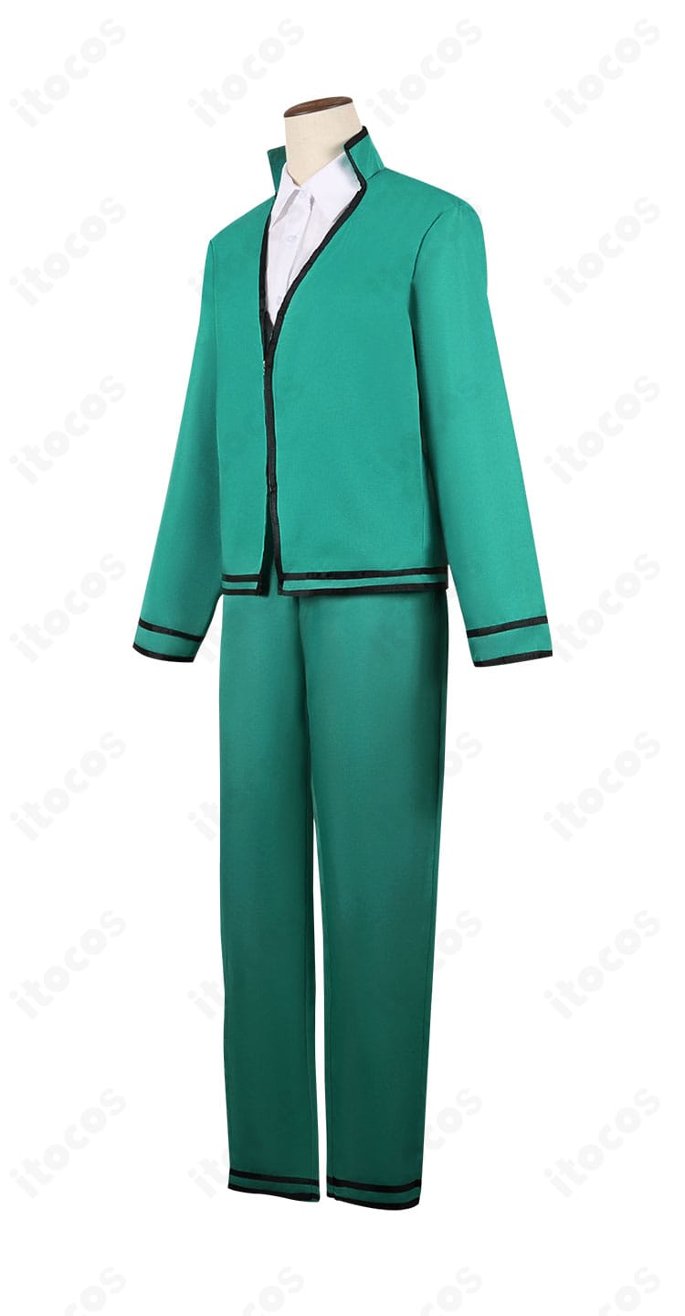 斉木楠雄のΨ難 斉木楠雄 コスプレ衣装 側面。ジャケットの縁取りとパンツのシルエットが分かるアングル。