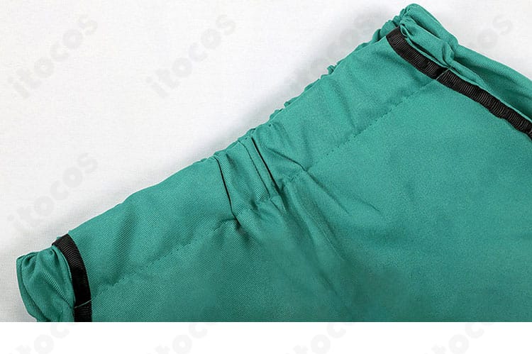 PK学園制服コスプレ ズボンのウエスト詳細。ベルトループや前立て周辺の縫製とパターンが分かる画像。