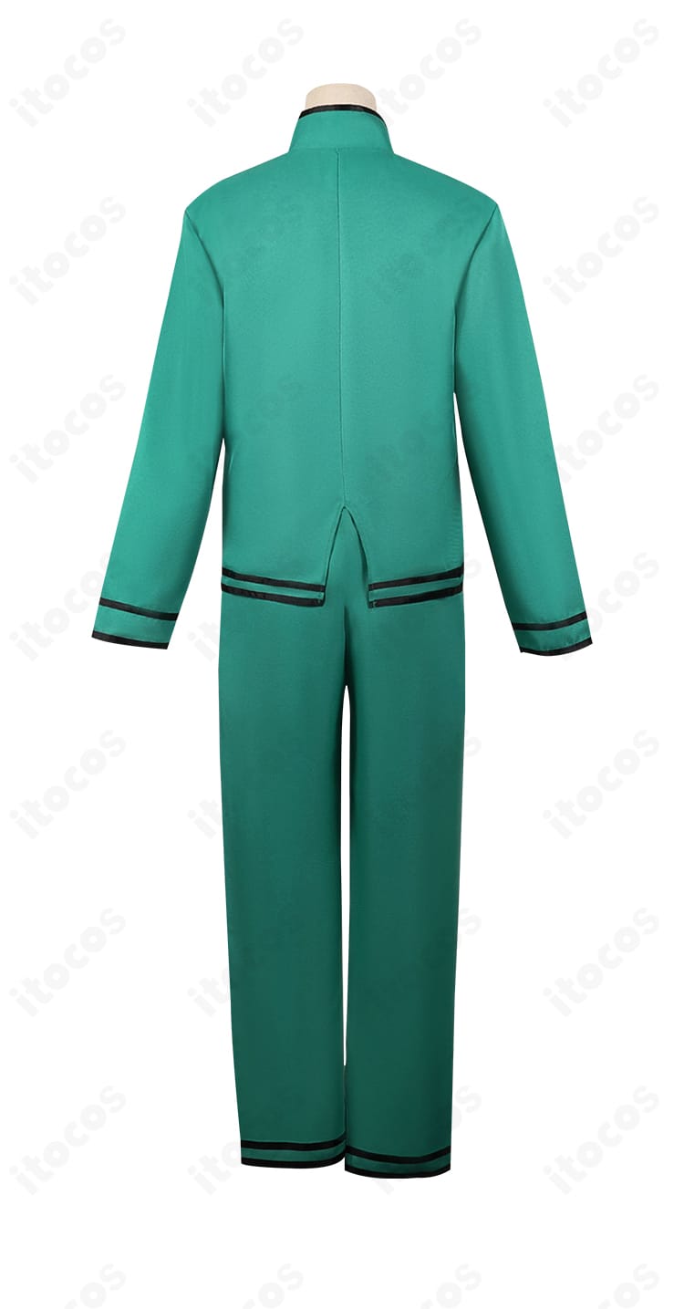 斉木楠雄のΨ難 斉木楠雄 コスプレ衣装 背面。背中のライン取りと裾の落ち感、トリミングの仕上げを示す画像。