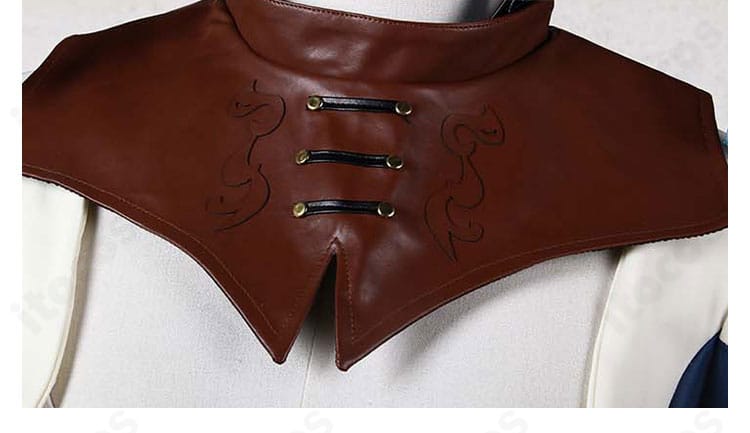 アンジェラ衣装のショルダーケープ装飾と縁取りの仕上がりディテール