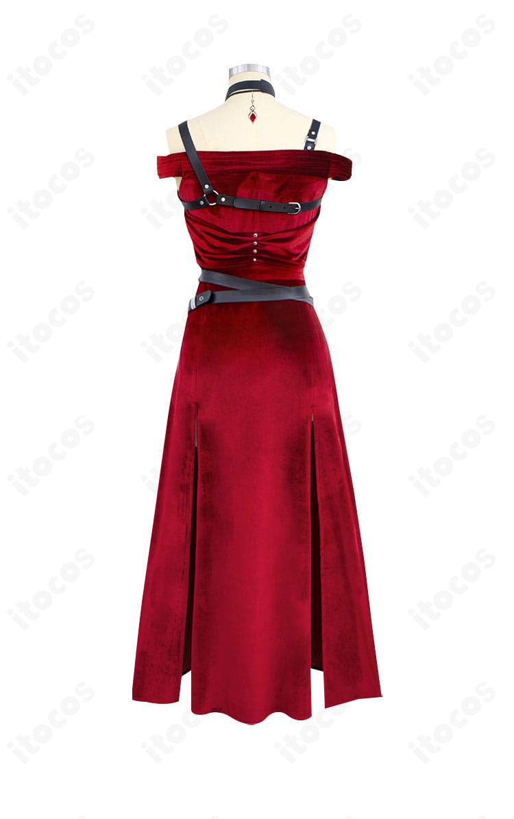 恋と深空 主人公『麗しき暗幕』コスプレ衣装の背面全体。背面ベルトやスカートラインなど後ろ姿のディテールを示す画像。