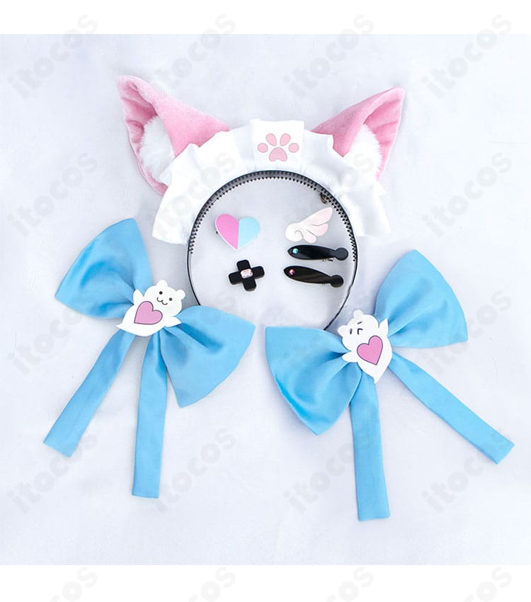 結城さくな コスプレ衣装の髪飾り・カチューシャの近接画像。繊細な装飾でメイドテイストを強調