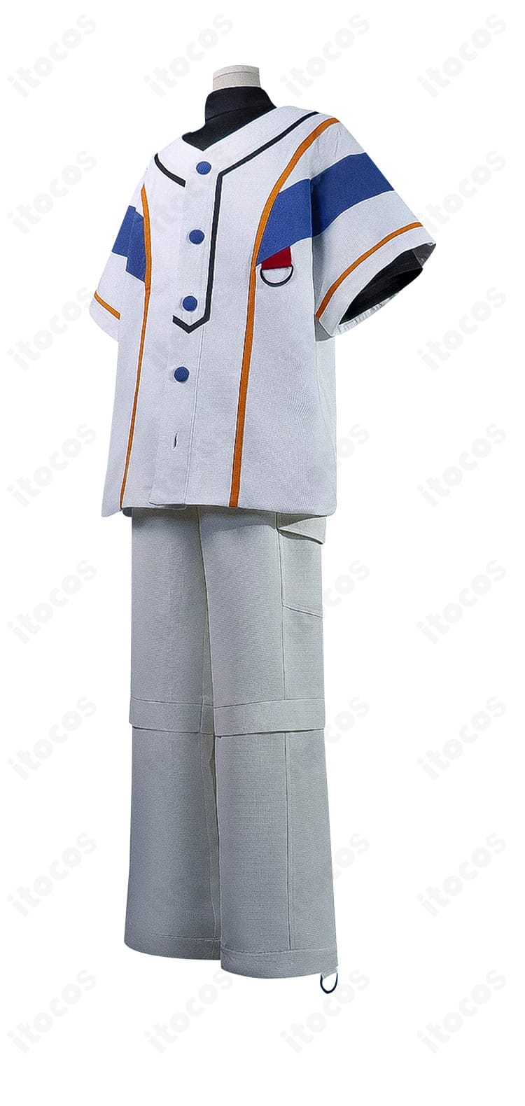 あんさんぶるスターズ！！ 漣ジュン 私服2コスプレ衣装の側面。ラインの美しさとレイヤードの収まりを確認できる角度。