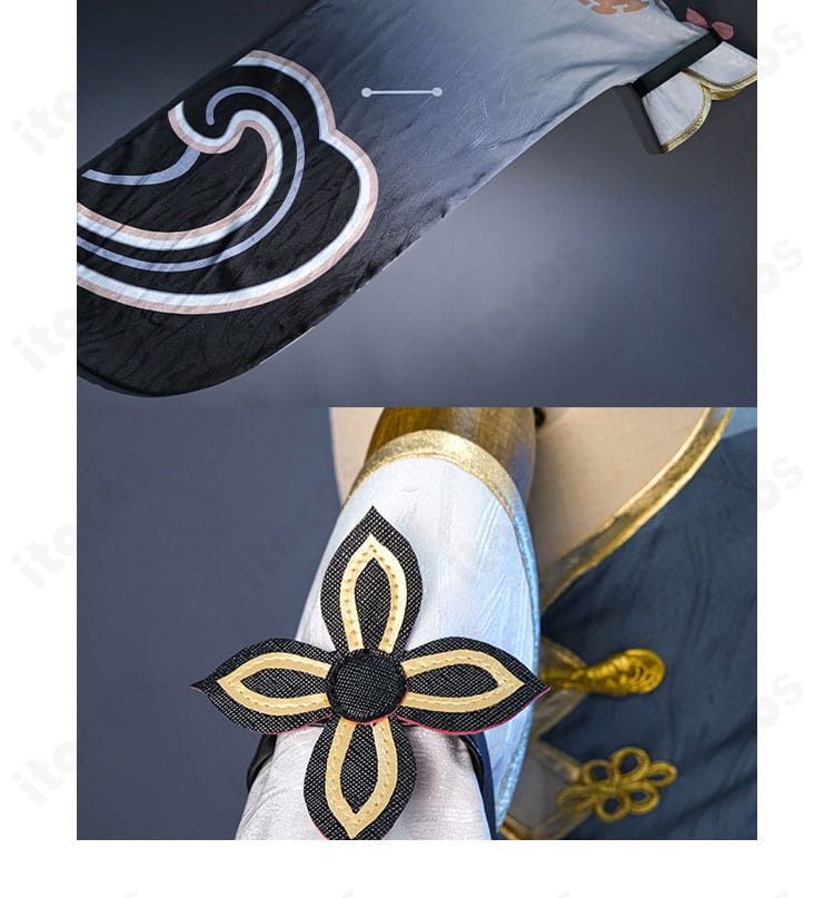 崩壊：スターレイル 飛霄 コスプレ衣装の袖口装飾ディテール。模様とエッジの仕上げ