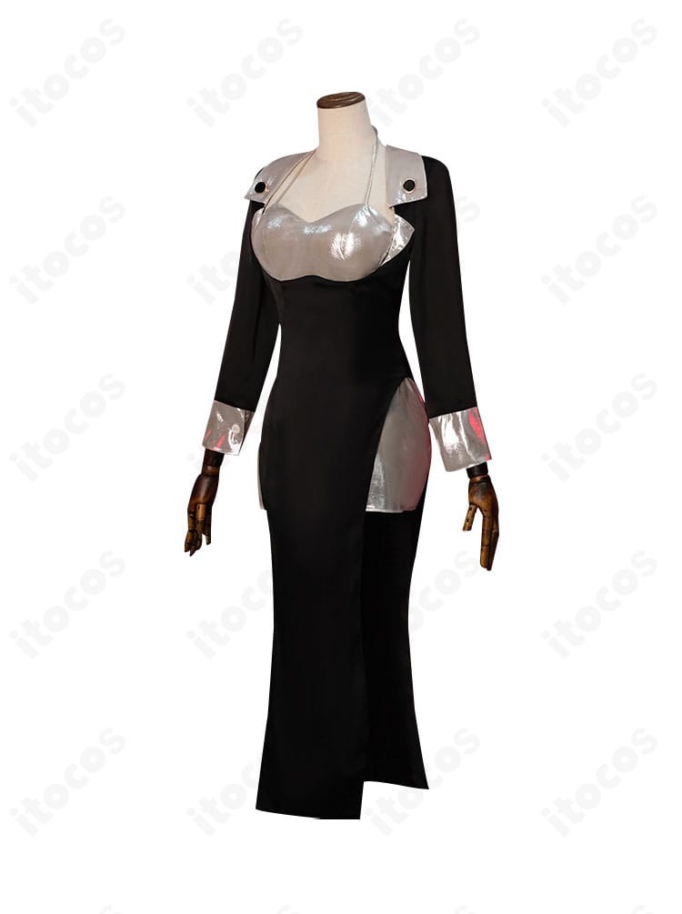 ジェーン・ドゥ衣装の側面アングル。ウエスト〜裾のラインとサイドの落ち感を示す。