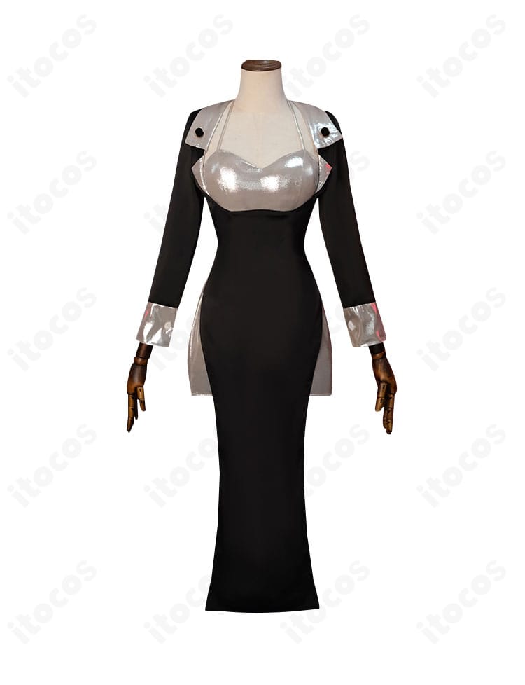 ジェーン・ドゥ『ネズミ色のブルース』コスプレ衣装の正面全体。ワンピースとハーフスカートのレイヤードが確認できる。